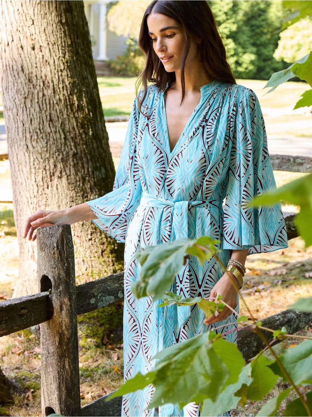 Figue Avery Dress Size S V-Neckline Volumetric Sleeves 3/4 Viscose Brand New